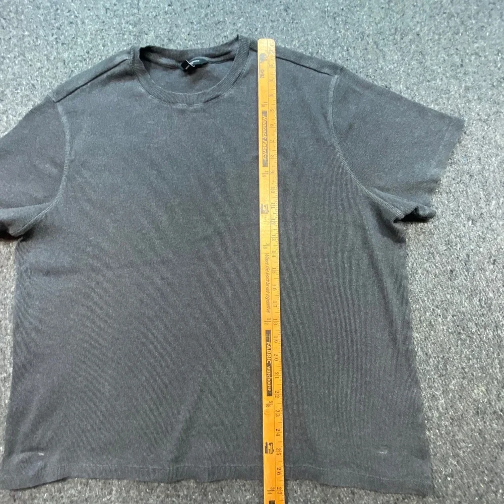 Banana Republic TShirt Sz XL Mens Gray Skater Ribbed Knit Short Sleeve Crew Neck